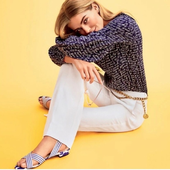 CAbi 5336 Te Amo Blouse Blue White Size Medium - Picture 4 of 16